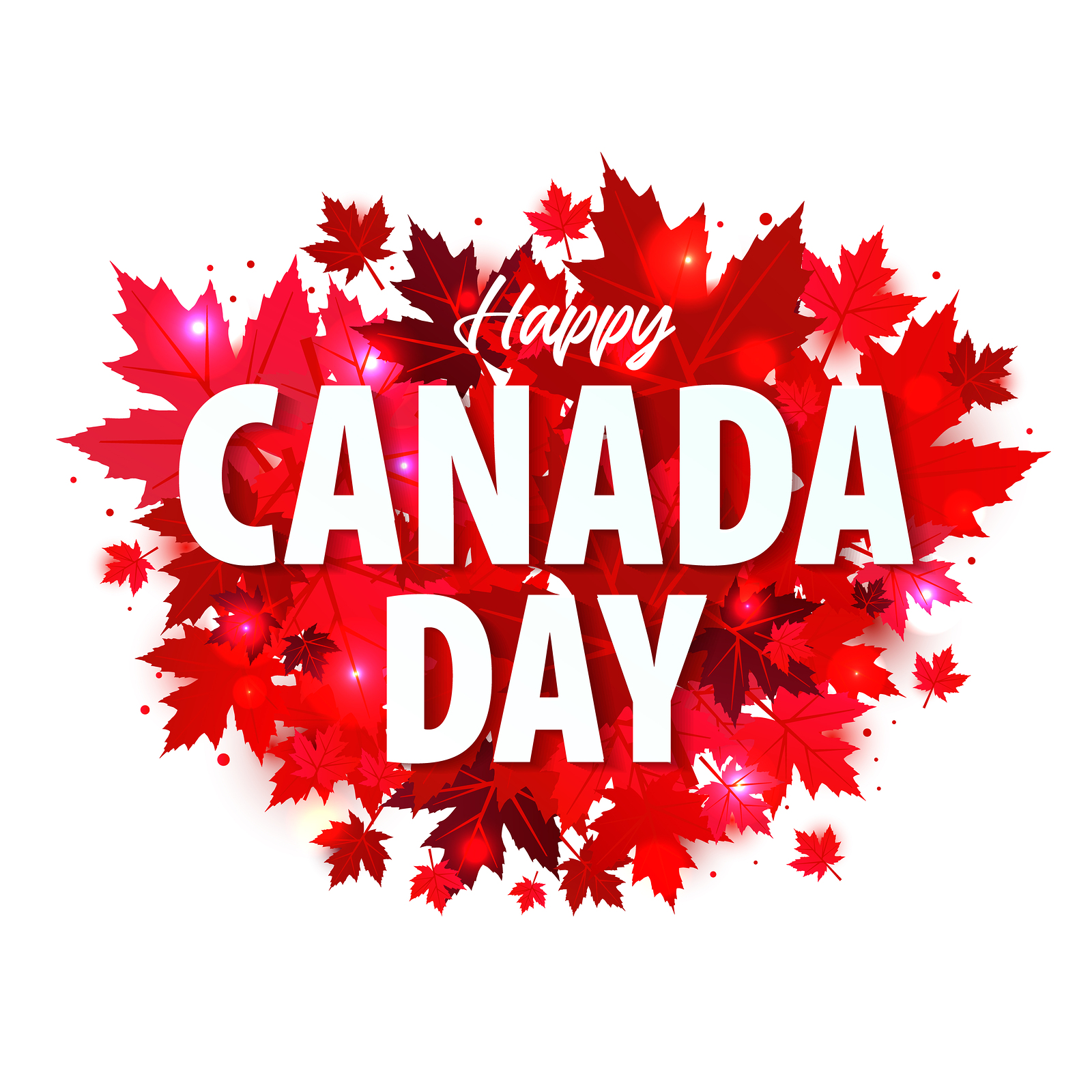 Happy Canada Day Poster. 1st July. Illustration Greeting Card Wi